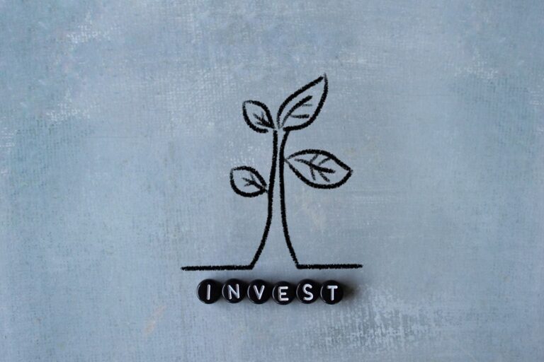 Grafika rosnącej rosliny jako symbol inwestowania w akcje na gieldzie
